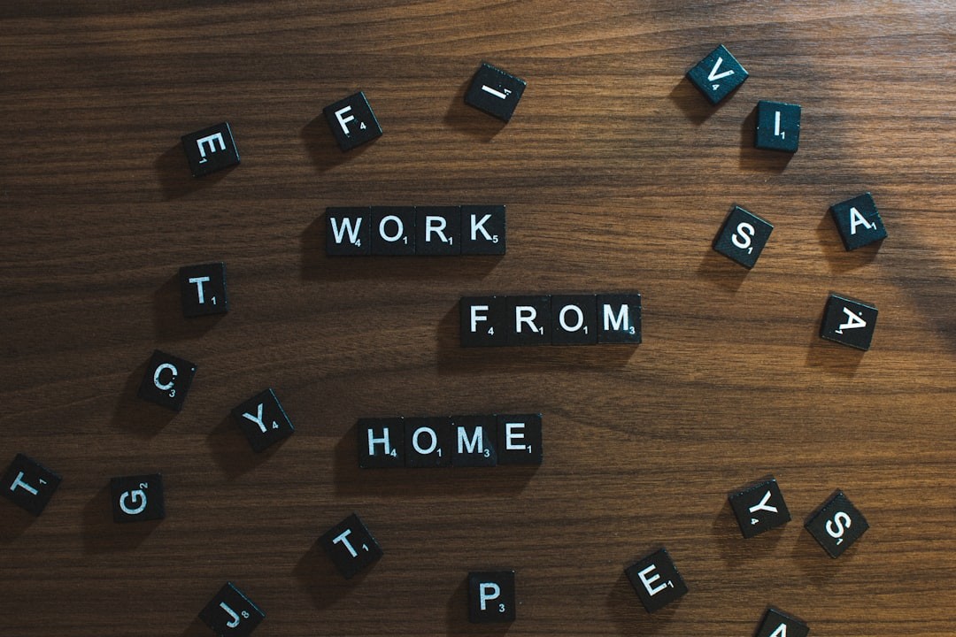 Letters with work from home on it